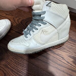 Nike Women's White and Gray Wedge Sneakers